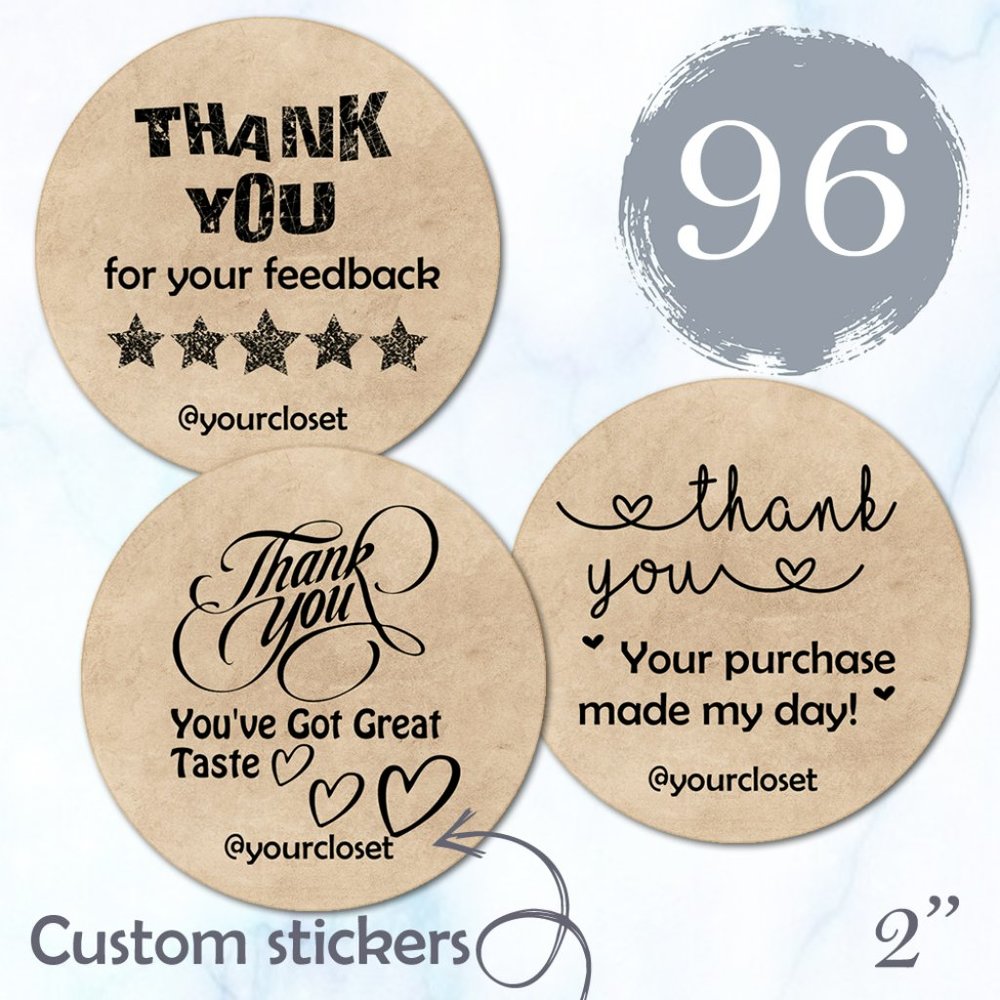 96 Thank You Stickers